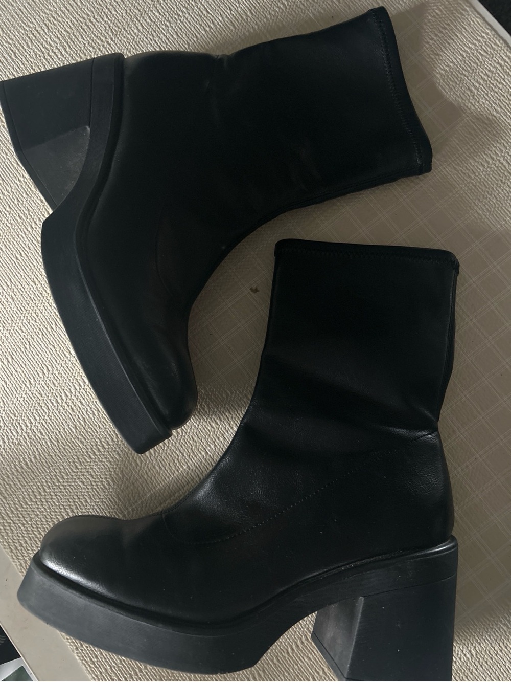 Call It Spring Black Platform Block Heel Ankle Boots